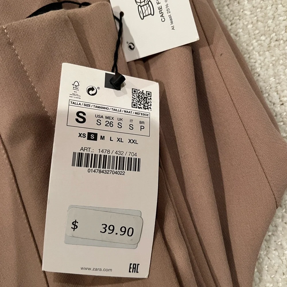 NWT (Camel) NWOT (off white) ZARA high waisted work pants - Picture 3 of 3